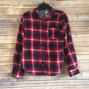 Francesca’s Plaid Button-down